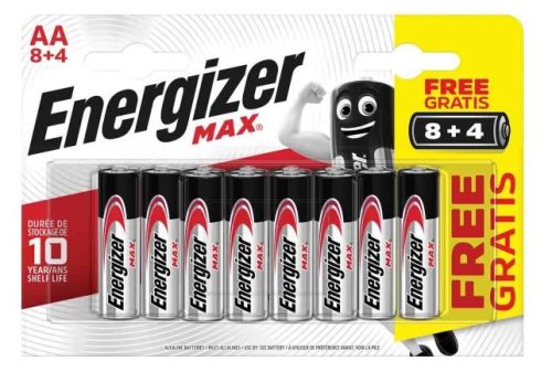 Energizer Max Alkáli Ceruza Elem AAA Csomag tartalma: 12 db