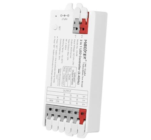 Miboxer 3 Az 1-Ben SPI Single Color/RGB/RGBW Led Zóna Vezérlő DC5-24V 10A